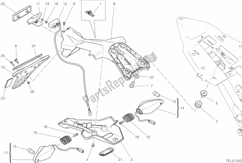 Todas as partes de Porta-pratos do Ducati Supersport S Brasil 937 2020
